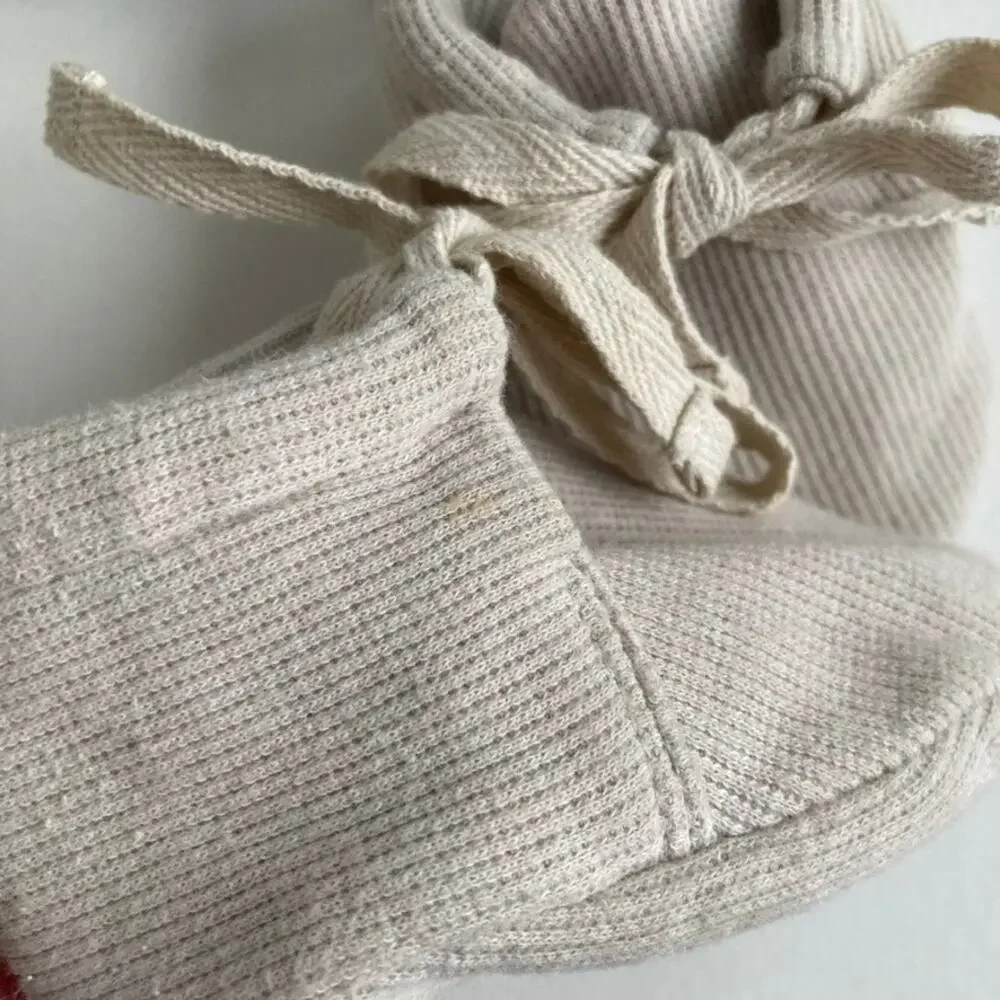 Quincy Mae Baby Shoes Set - Tan, Gray, Cream Striped